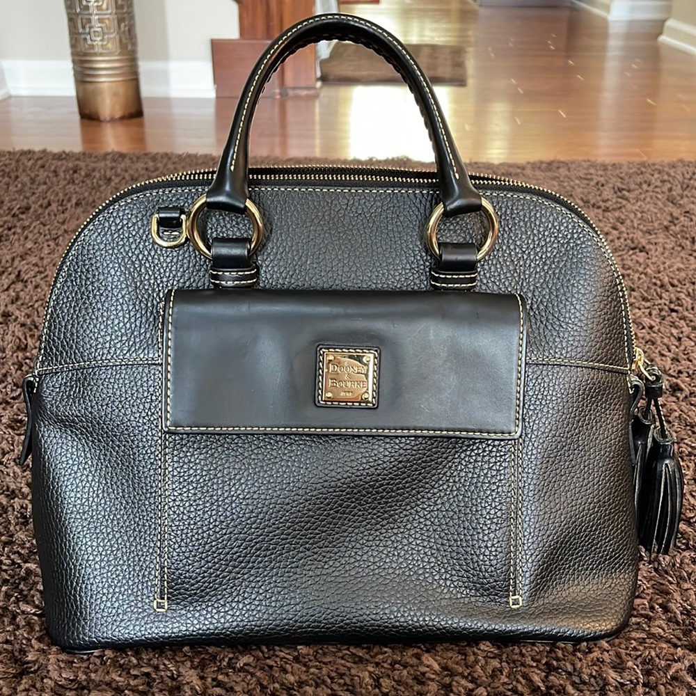 Dooney & Bourke Large Black Leather Satchel